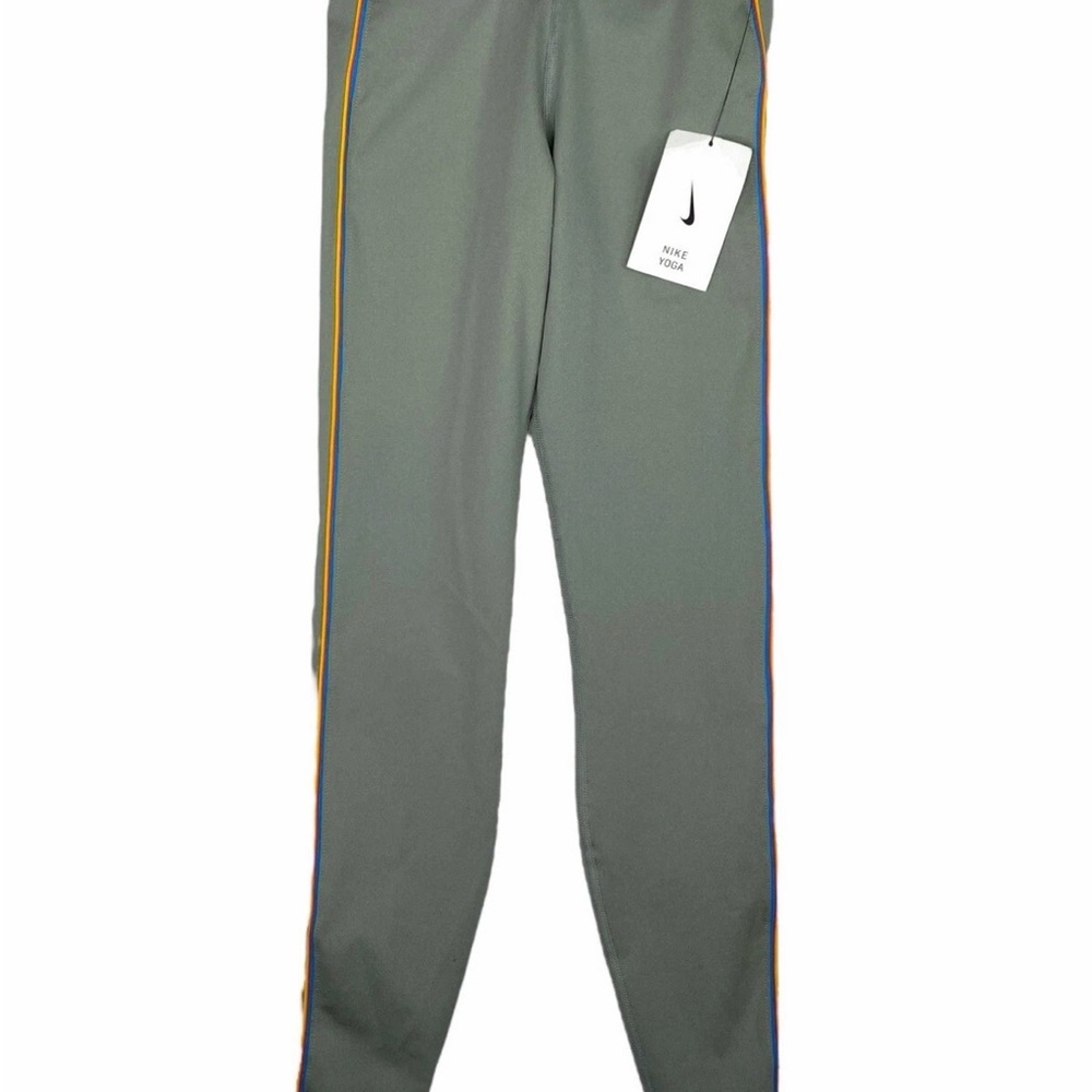 Nike Dri-Fit Leggings Gray Rainbow Stripe Yoga Full Leggings XS New NWOT